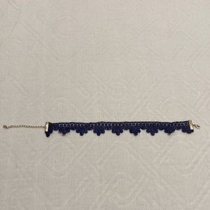Indigo/purple lace choker necklace